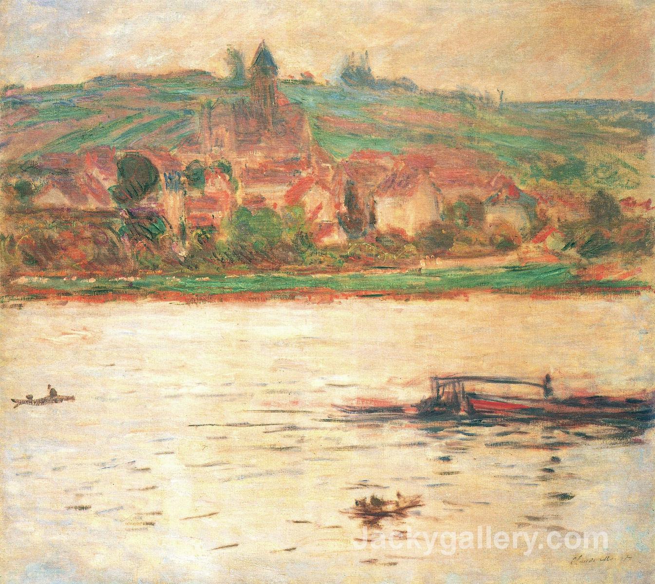 Vetheuil, Barge on the Seine by Claude Monet paintings reproduction